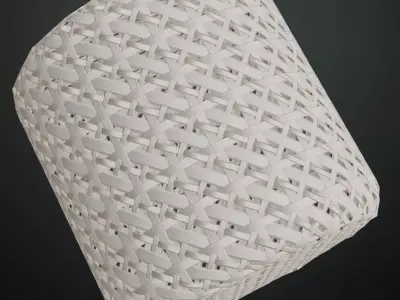 White Painted Fine Diamond Wood Weave PBR Texture