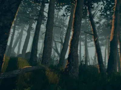 Realistic Forest Pack Low-poly 3D model