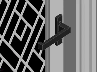 Modern interior door 3D model purchase
