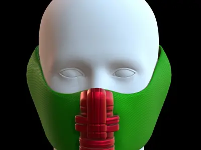 Gas mask helmet 3d model scifi Low-poly  Low-poly 3D model 202