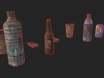 Trash PBR 4K GameReady soda cans Low-poly 3D model