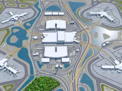 Orlando Airport 15km Low-poly 3D model