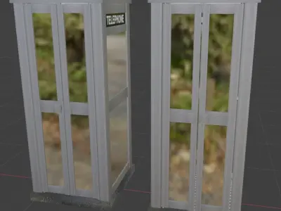 80s 90s French Phone Booths 3D model