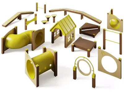 Dog park equipment and obstacles by Superior Amenities 3D model