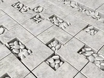 Concrete border construction  3D model