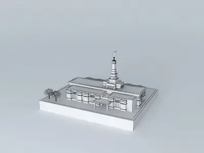 LDS Temple Montevideo Uruguay Templo Mormon. Free 3D model