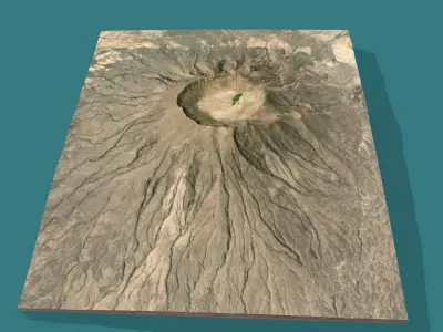Mountain landscape Crater 3D model