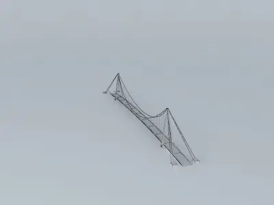 Suspension bridge Martinska Ves Low-poly 3D model