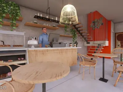 Bohemian Coffee Shop 3D model