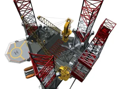 Jack-up rig 3D model