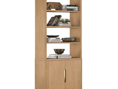 BRETON DOUBLE-DOOR OPEN SIDEBOARD and HUTCH 3D model