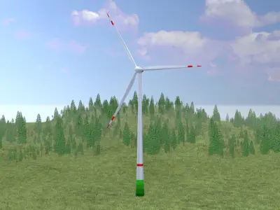 Wind turbine E82 H-162 RD 162 m 3D model
