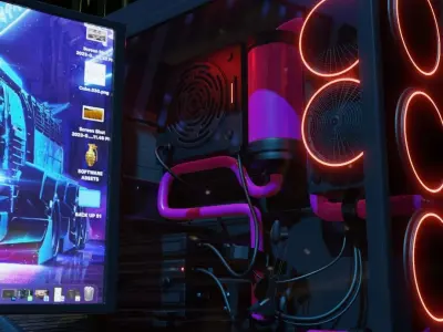 Computer Gaming Desktop PC Low-poly 3D model