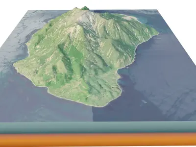 Makanrushi island full 3D model terrain 3D model