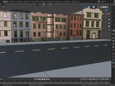 Low poly Buildings and Assets Free low-poly 3D model