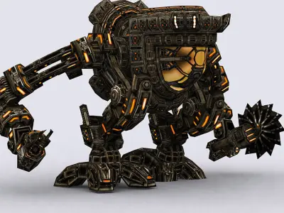3DRT - Mech robot engineer - 05 Low-poly 3D model