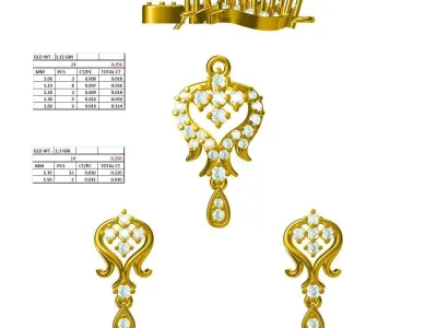 pendent set light weight 7 set 3D print model