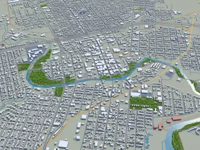 San Angelo Texas USA 40km Low-poly 3D model