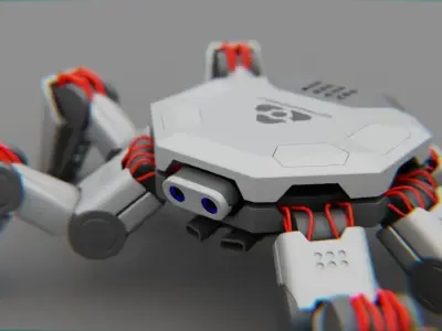 Spider Combat  rigged 3D model
