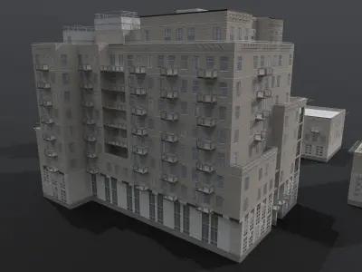 City Buildings Low-poly 3D model