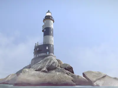 Lighthouse Aniva WithLods Low-poly 3D model