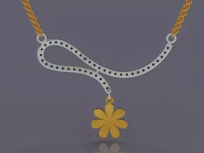 Radiant Flower Necklace 3D print model