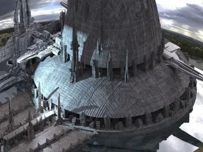 Sci-Fi City winter Kit bash 3 3D model