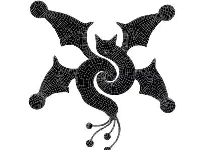 Abstract Elf Bat Character v1 004 Low-poly 3D model