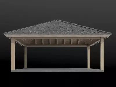 Pavilion Gazebo Pergola Structure Low-poly 3D model