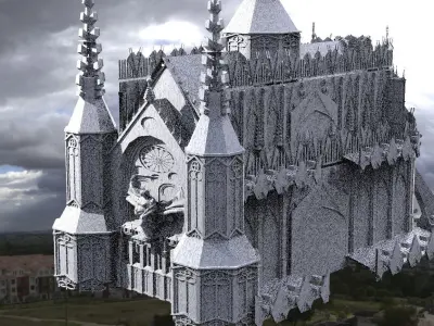 Gothic Cathedral Cult Architecture Cathedral 2  3D model