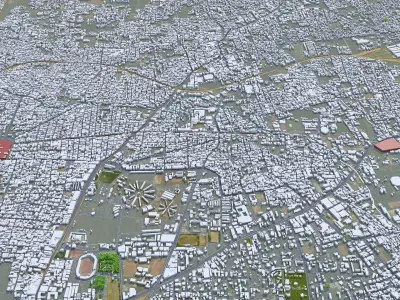 Coimbatore Tamil Nadu India 30km Low-poly 3D model