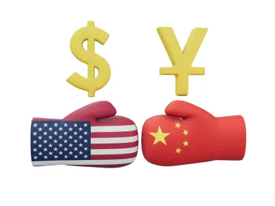 USA VS China Trade War Icon v1 001 Low-poly 3D model