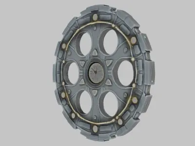 Stylized Sci-Fi Symbol Gear Low-poly 3D model