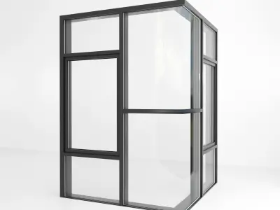 Panoramic glazing Stained glass 91 Low-poly 3D model