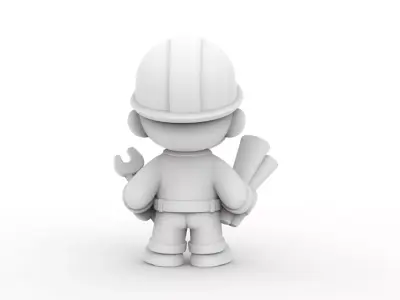 Cartoon Construction Worker 3D Printable 3D print model