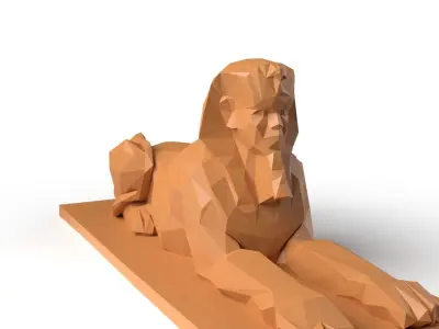 Human Sphinx Low Poligonal Low-poly 3D model