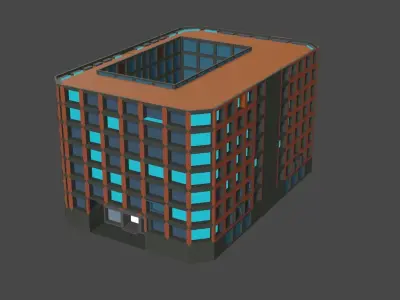 Apartment Block Free low-poly 3D model