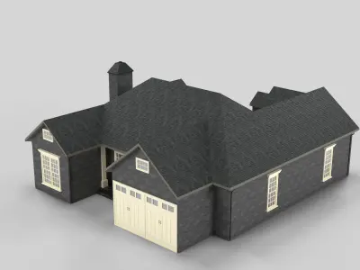 British House Design 10T1  Low-poly 3D model