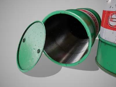 Barrels green new Low-poly 3D model