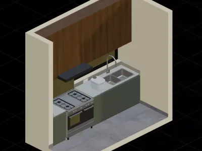Matcha Isometric Kitchen 3D model