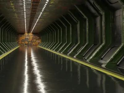 Shi fi Hangar 3D model Low-poly 3D model