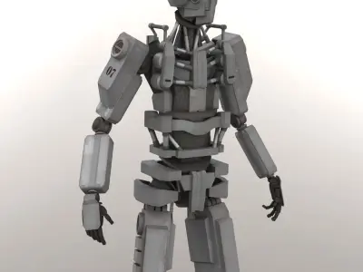 Robot Hunter Rigged LP Low-poly 3D model