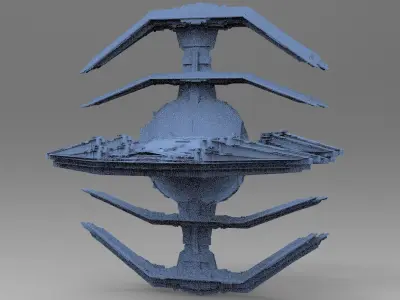 Sci-Fi Ocean Tech ship barrior ship 3 3D model