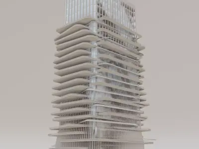 office buildings of the future Low-poly 3D model