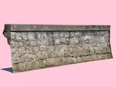 Seawall stone wall 3D model