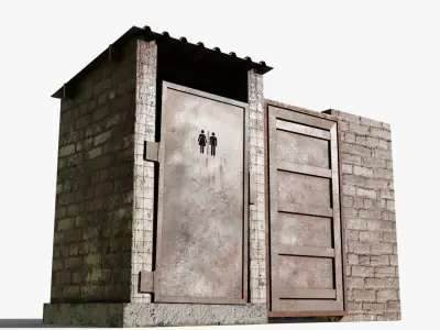 Outhouse Low-poly 3D model