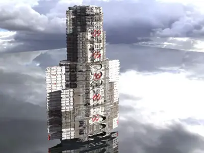 Space freighter Tower 3 3D model