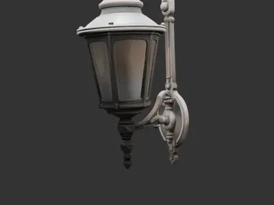 Decorative Wall Lamp with Iron Frame Low-poly 3D model