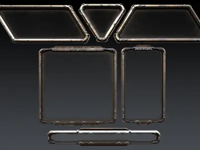 Sci-Fi Windows Low-poly 3D model