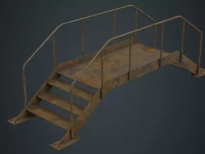Stair 2D Low-poly 3D model